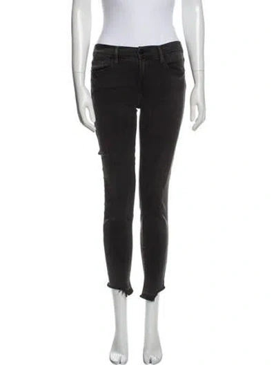 Pre-owned Frame Mid-rise Skinny Leg Jeans In Gray