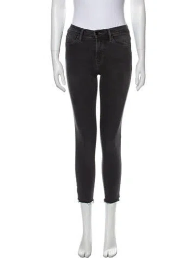 Pre-owned Frame Mid-rise Skinny Leg Jeans In Gray