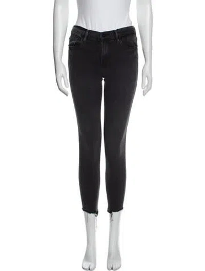 Pre-owned Frame Mid-rise Skinny Leg Jeans In Gray