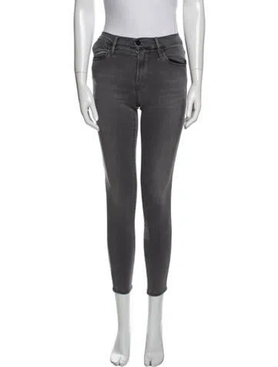 Pre-owned Frame Mid-rise Skinny Leg Jeans In Gray