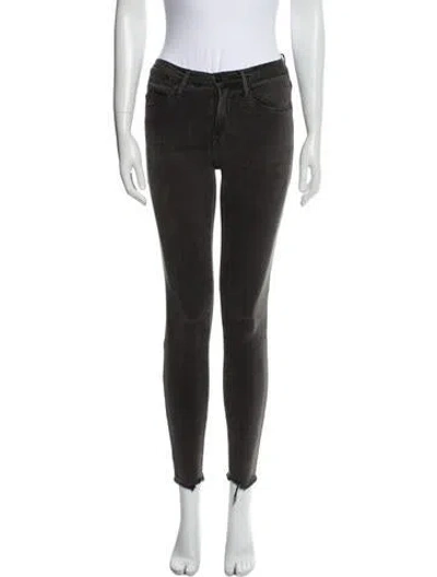 Pre-owned Frame Mid-rise Skinny Leg Jeans In Gray