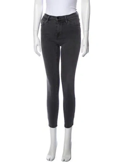 Pre-owned Frame Mid-rise Skinny Leg Jeans In Gray