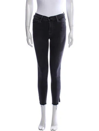 Pre-owned Frame Mid-rise Skinny Leg Jeans In Gray