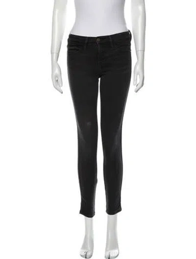 Pre-owned Frame Mid-rise Skinny Leg Jeans In Gray