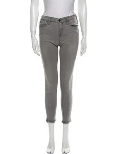 Pre-owned Frame Mid-rise Skinny Leg Jeans In Gray