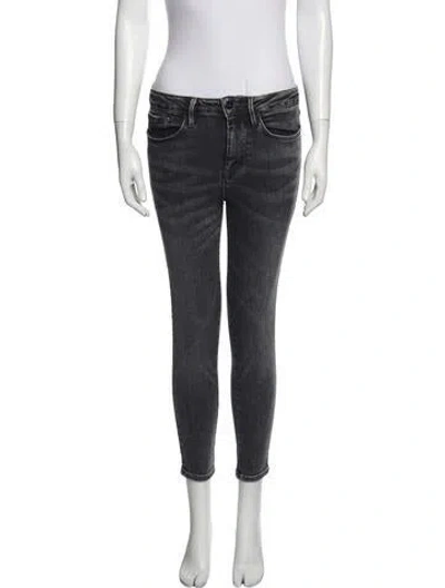 Pre-owned Frame Mid-rise Skinny Leg Jeans In Gray