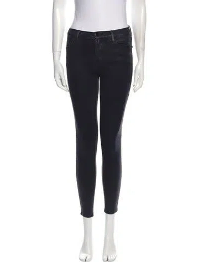 Pre-owned Frame Mid-rise Skinny Leg Jeans In Gray