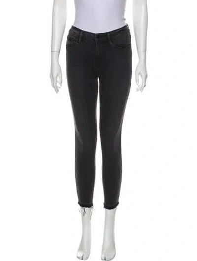 Pre-owned Frame Mid-rise Skinny Leg Jeans In Gray