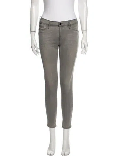 Pre-owned Frame Mid-rise Skinny Leg Jeans In Gray