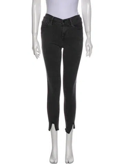 Pre-owned Frame Mid-rise Skinny Leg Jeans In Gray