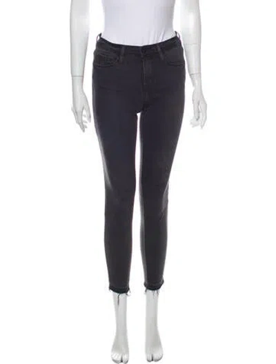 Pre-owned Frame Mid-rise Skinny Leg Jeans In Gray