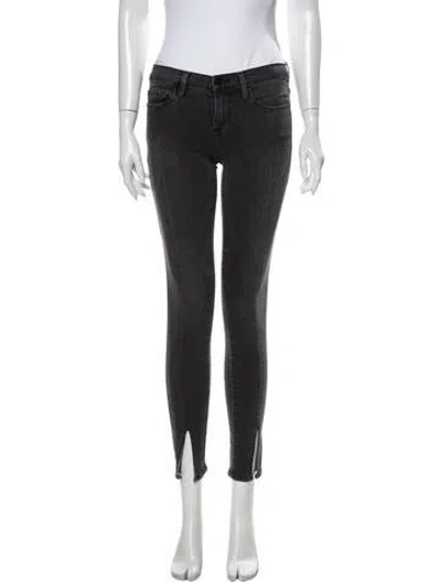 Pre-owned Frame Mid-rise Skinny Leg Jeans In Gray