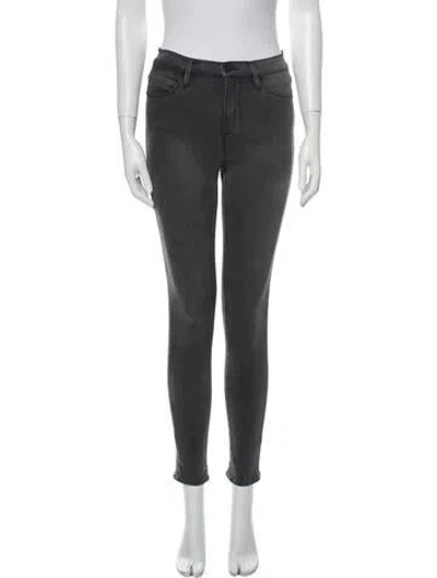 Pre-owned Frame Mid-rise Skinny Leg Jeans In Gray