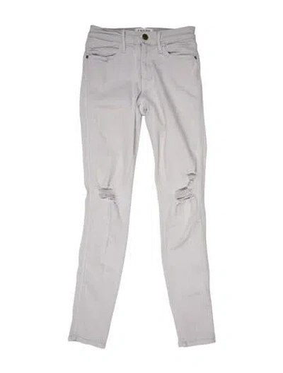 Pre-owned Frame Mid-rise Skinny Leg Jeans In Gray