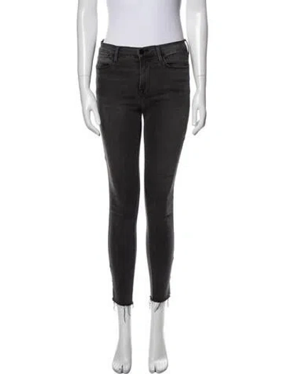 Pre-owned Frame Mid-rise Skinny Leg Jeans In Gray