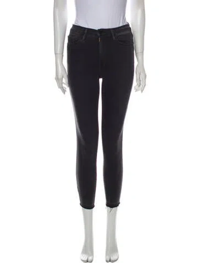 Pre-owned Frame Mid-rise Skinny Leg Jeans In Gray