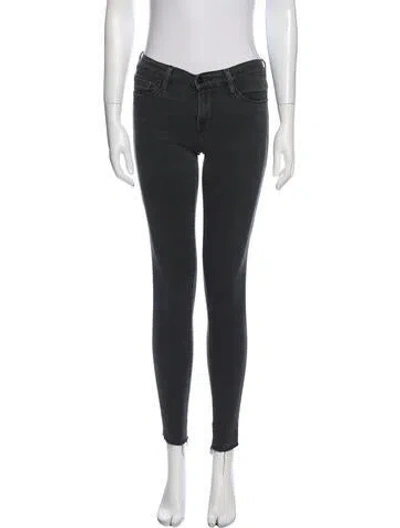 Pre-owned Frame Mid-rise Skinny Leg Jeans In Gray