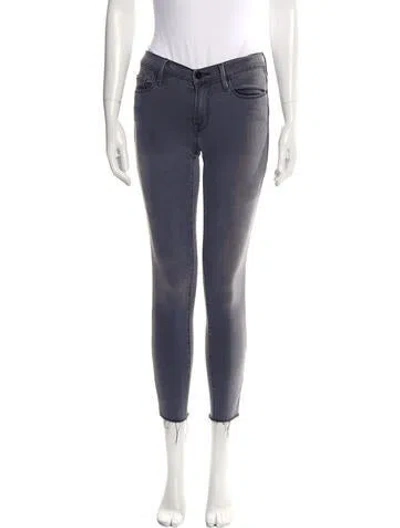 Pre-owned Frame Mid-rise Skinny Leg Jeans In Gray
