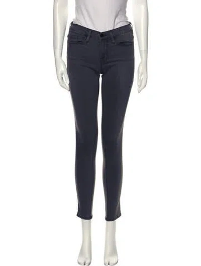 Pre-owned Frame Mid-rise Skinny Leg Jeans In Gray