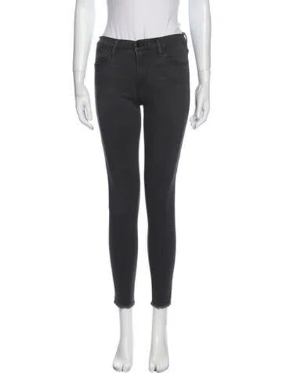 Pre-owned Frame Mid-rise Skinny Leg Jeans In Gray