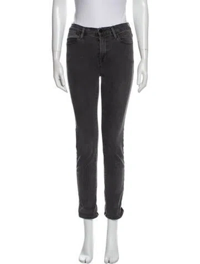 Pre-owned Frame Mid-rise Skinny Leg Jeans In Gray