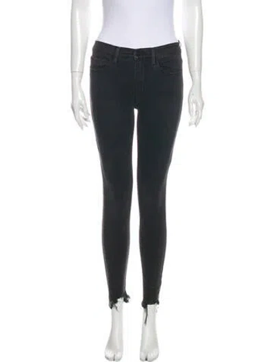 Pre-owned Frame Mid-rise Skinny Leg Jeans In Gray