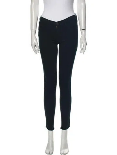 Pre-owned Frame Mid-rise Skinny Leg Jeans In Green
