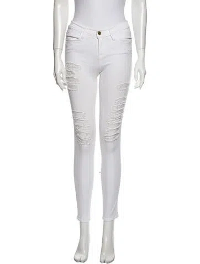 Pre-owned Frame Mid-rise Skinny Leg Jeans In Neutral