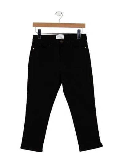 Pre-owned Frame Mid-rise Straight Leg Jeans In Black