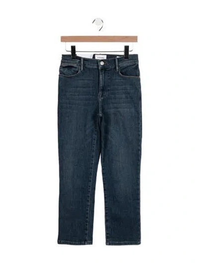 Pre-owned Frame Mid-rise Straight Leg Jeans In Blue