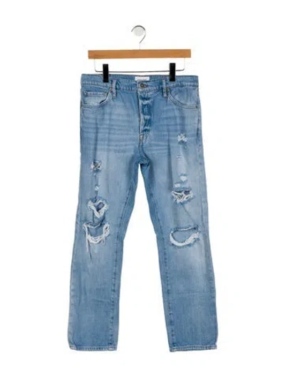 Pre-owned Frame Mid-rise Straight Leg Jeans In Blue