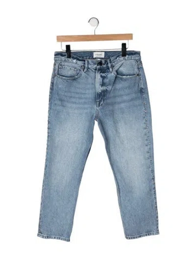 Pre-owned Frame Mid-rise Straight Leg Jeans In Blue