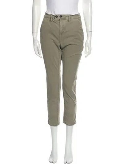 Pre-owned Frame Mid-rise Straight Leg Jeans In Green