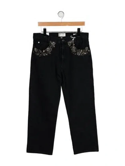 Pre-owned Frame Mid-rise Straight Leg Jeans W/ Tags In Black