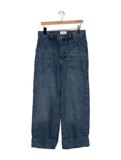 Pre-owned Frame Mid-rise Wide Leg Jeans In Blue