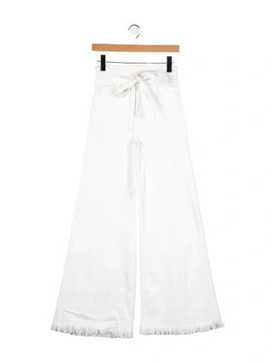 Pre-owned Frame Mid-rise Wide Leg Jeans In White