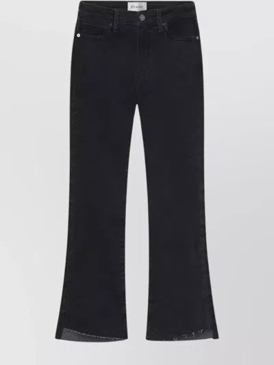 Frame Mini Bootcut High Waist Trousers In Black