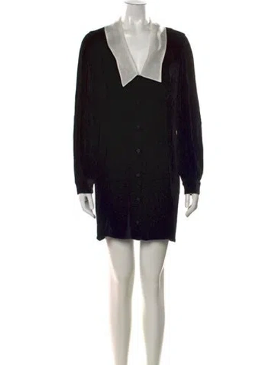 Pre-owned Frame Mini Dress In Black