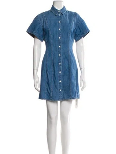 Pre-owned Frame Mini Dress In Blue