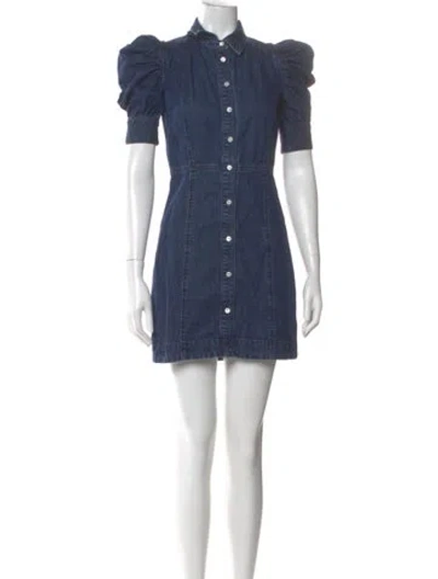 Pre-owned Frame Mini Dress In Blue