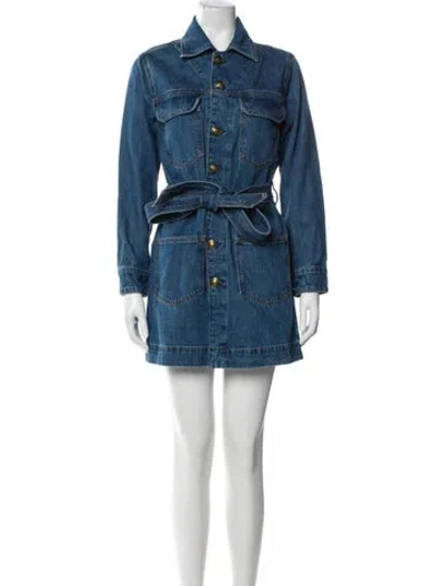 Pre-owned Frame Mini Dress In Blue