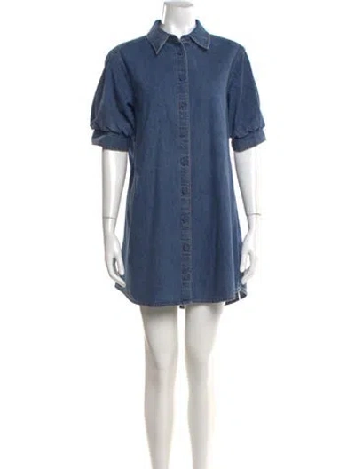 Pre-owned Frame Mini Dress In Blue