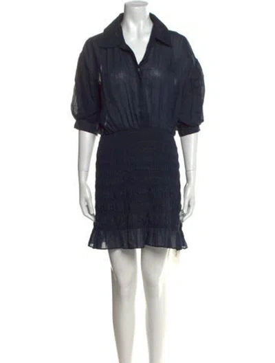 Pre-owned Frame Mini Dress In Blue