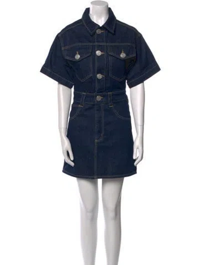 Pre-owned Frame Mini Dress In Blue