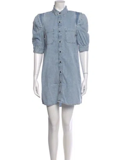 Pre-owned Frame Mini Dress In Blue