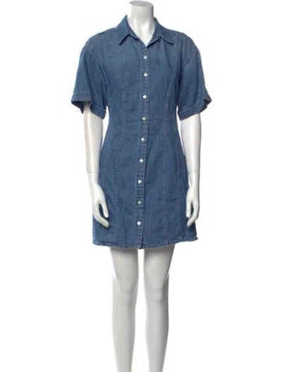 Pre-owned Frame Mini Dress In Blue