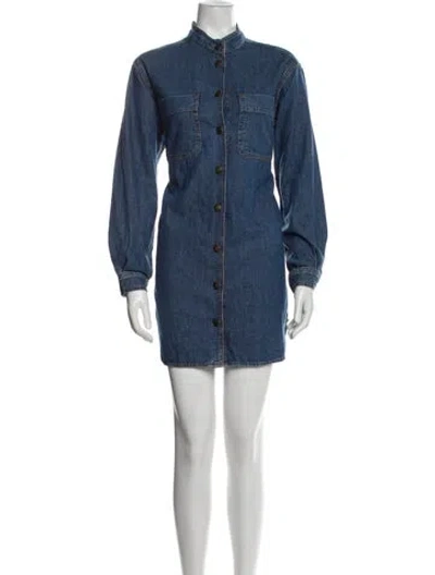 Pre-owned Frame Mini Dress In Blue