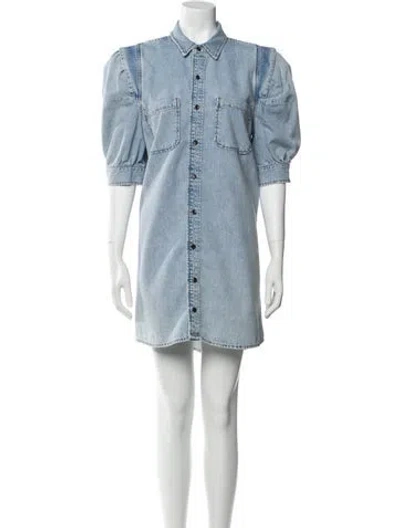 Pre-owned Frame Mini Dress In Blue