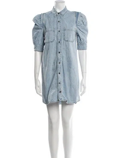 Pre-owned Frame Mini Dress In Blue