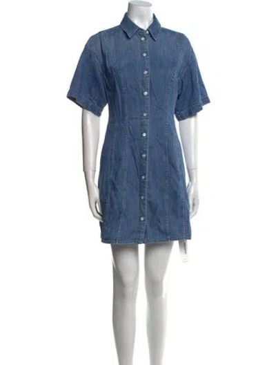 Pre-owned Frame Mini Dress In Blue